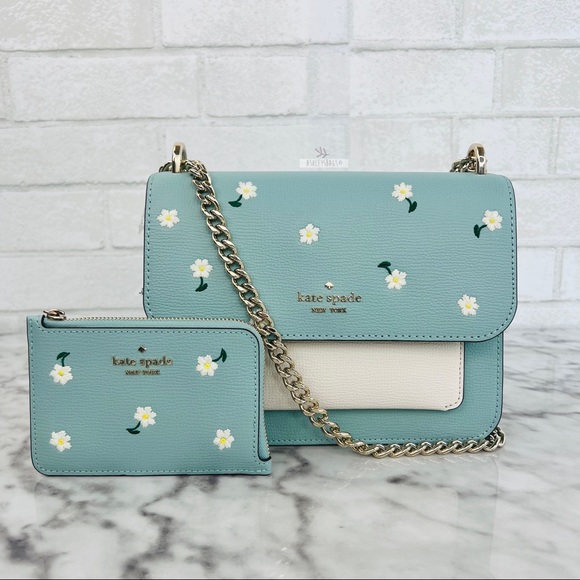 kate spade Handbags - Kate Spade Remi Daisy Embroidered Chain Crossbody & L-Zip Cardholder Wallet